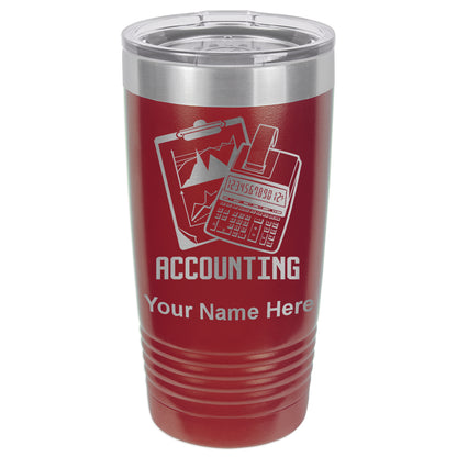 20oz Vacuum Insulated Tumbler Mug, Accounting, Personalized Engraving Included - LaserGram Custom Engraved Gifts