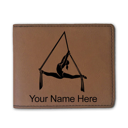 Faux Leather Bi-Fold Wallet, Aerial Silks, Personalized Engraving Included