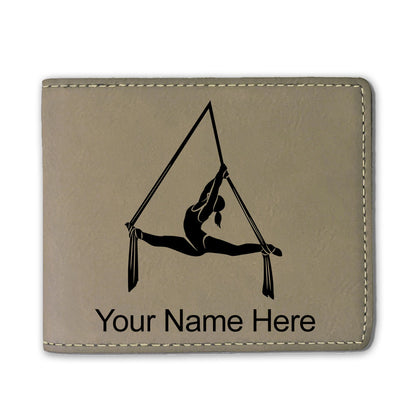Faux Leather Bi-Fold Wallet, Aerial Silks, Personalized Engraving Included