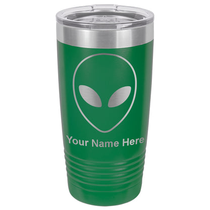 20oz Vacuum Insulated Tumbler Mug, Alien Head, Personalized Engraving Included