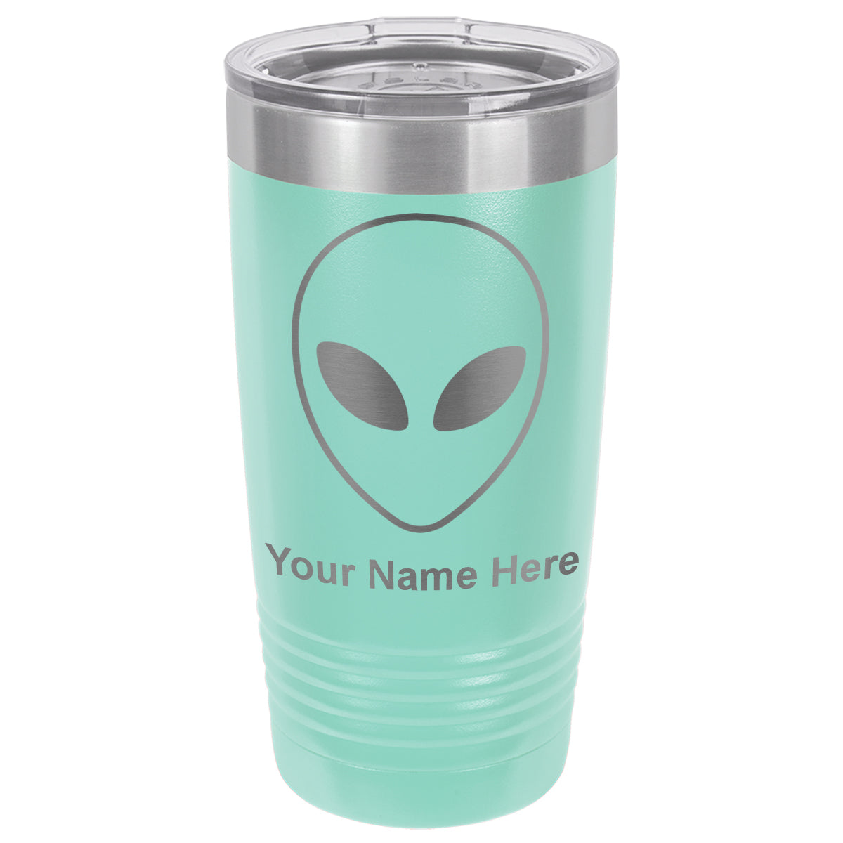 20oz Vacuum Insulated Tumbler Mug, Alien Head, Personalized Engraving Included