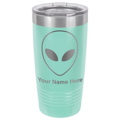 20oz Vacuum Insulated Tumbler Mug, Alien Head, Personalized Engraving Included