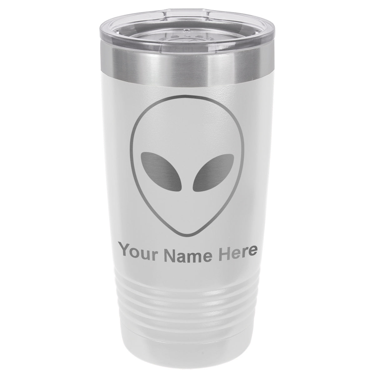 20oz Vacuum Insulated Tumbler Mug, Alien Head, Personalized Engraving Included