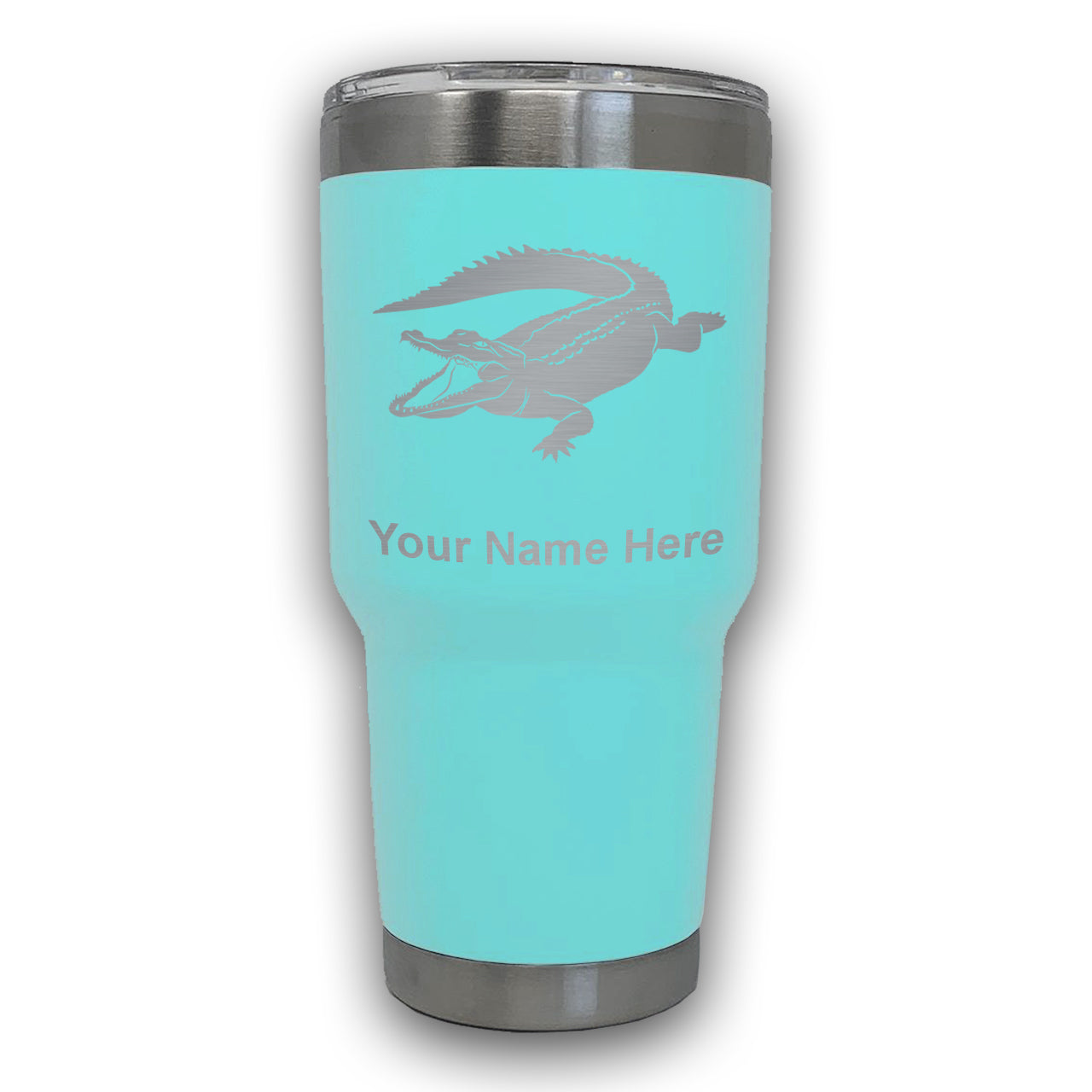 LaserGram 30oz Tumbler Mug, Alligator, Personalized Engraving Included