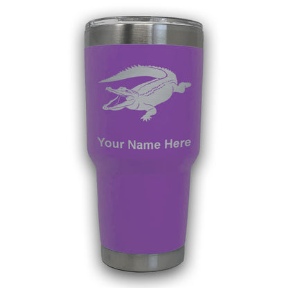 LaserGram 30oz Tumbler Mug, Alligator, Personalized Engraving Included