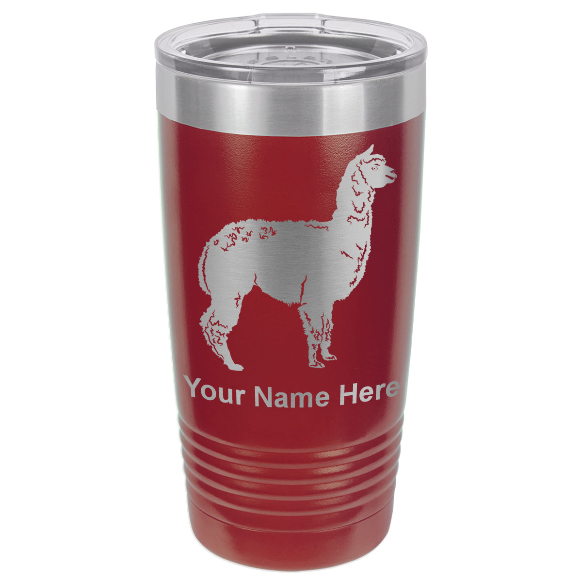 20oz Vacuum Insulated Tumbler Mug, Alpaca, Personalized Engraving Included