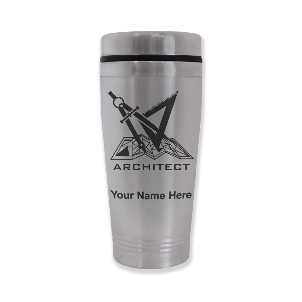 Commuter Travel Mug, Architect Symbol, Personalized Engraving Included