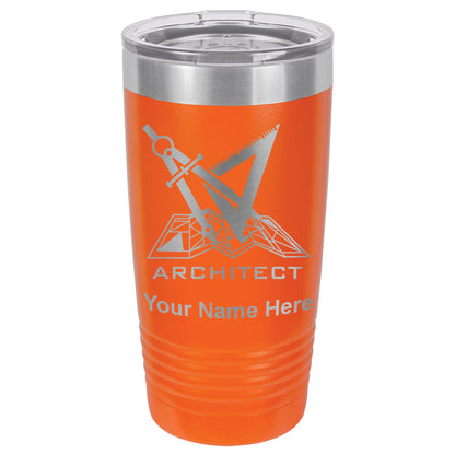 20oz Vacuum Insulated Tumbler Mug, Architect Symbol, Personalized Engraving Included