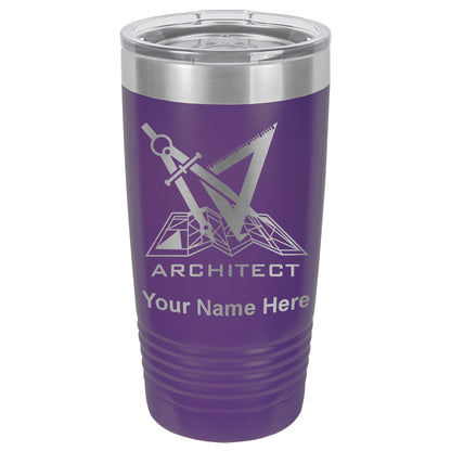 20oz Vacuum Insulated Tumbler Mug, Architect Symbol, Personalized Engraving Included