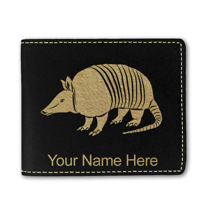 Faux Leather Bi-Fold Wallet, Armadillo, Personalized Engraving Included