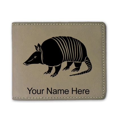 Faux Leather Bi-Fold Wallet, Armadillo, Personalized Engraving Included