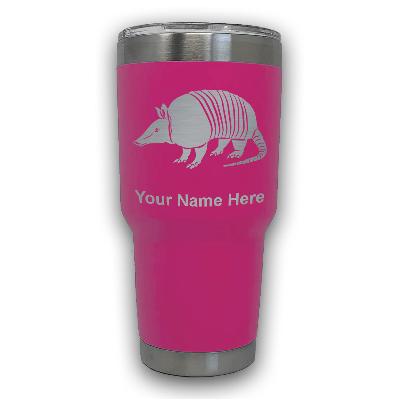 LaserGram 30oz Tumbler Mug, Armadillo, Personalized Engraving Included