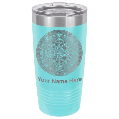 20oz Vacuum Insulated Tumbler Mug, Aztec Calendar, Personalized Engraving Included