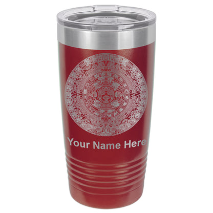 20oz Vacuum Insulated Tumbler Mug, Aztec Calendar, Personalized Engraving Included