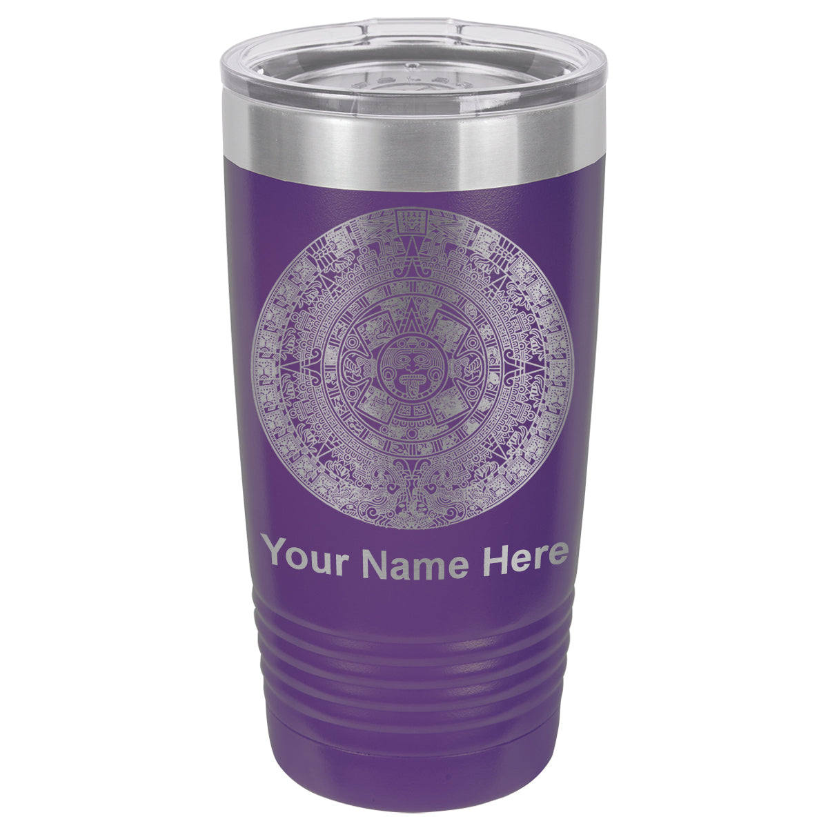 20oz Vacuum Insulated Tumbler Mug, Aztec Calendar, Personalized Engraving Included