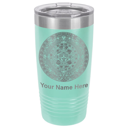 20oz Vacuum Insulated Tumbler Mug, Aztec Calendar, Personalized Engraving Included