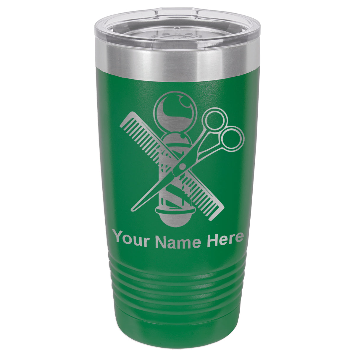 20oz Vacuum Insulated Tumbler Mug, Barber Shop Pole, Personalized Engraving Included