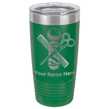 20oz Vacuum Insulated Tumbler Mug, Barber Shop Pole, Personalized Engraving Included