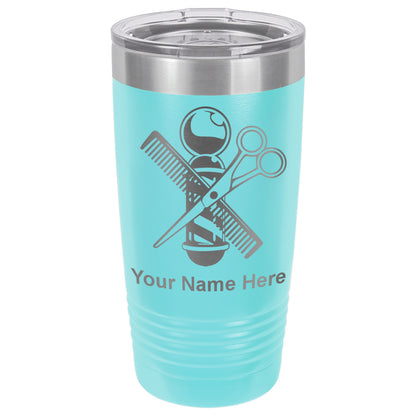 20oz Vacuum Insulated Tumbler Mug, Barber Shop Pole, Personalized Engraving Included