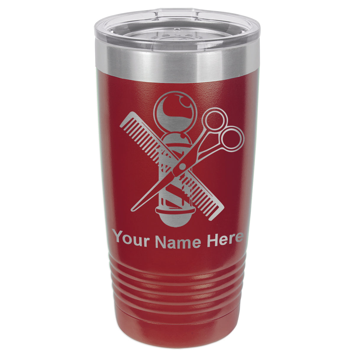 20oz Vacuum Insulated Tumbler Mug, Barber Shop Pole, Personalized Engraving Included