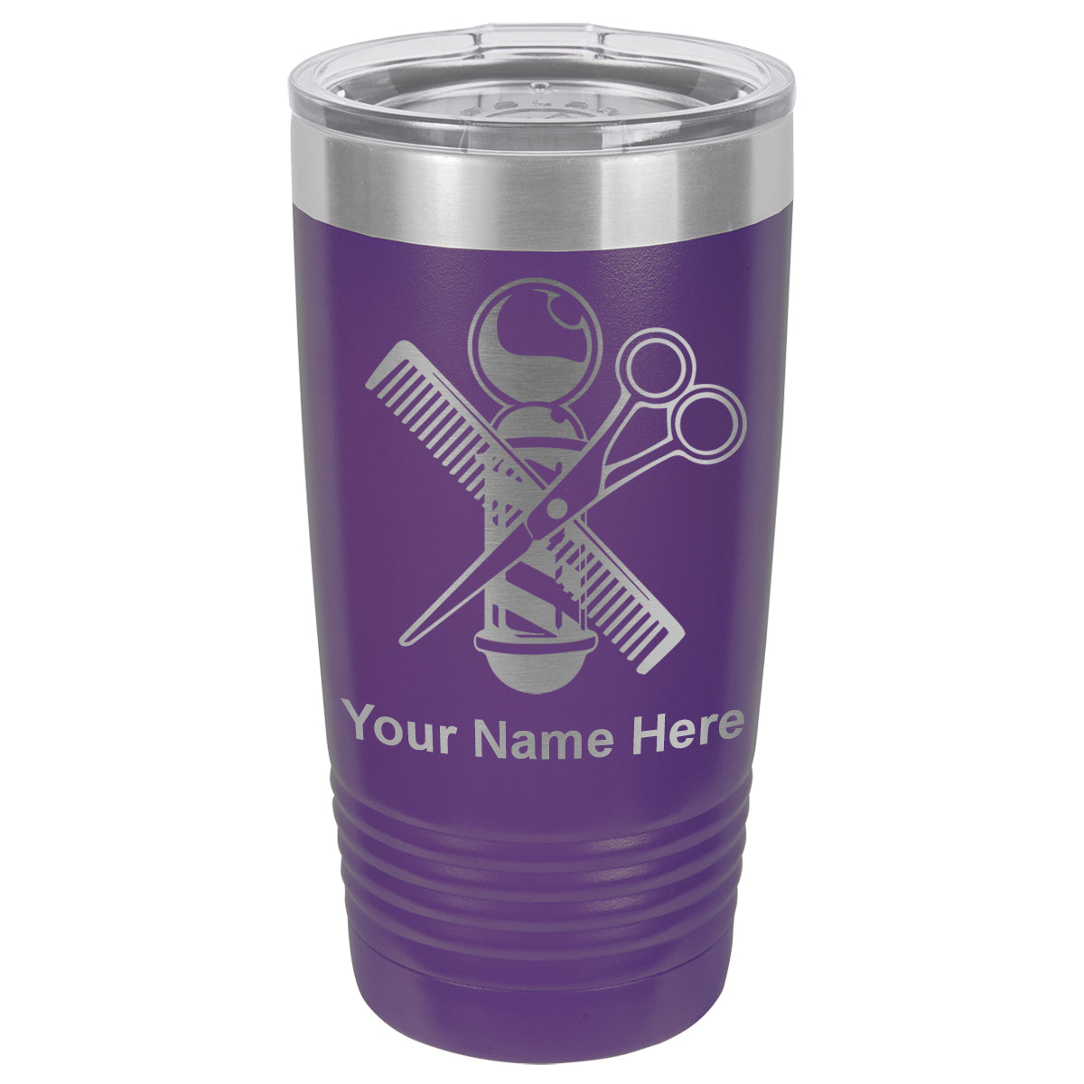 20oz Vacuum Insulated Tumbler Mug, Barber Shop Pole, Personalized Engraving Included