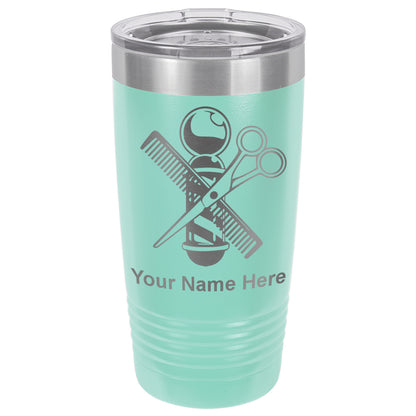 20oz Vacuum Insulated Tumbler Mug, Barber Shop Pole, Personalized Engraving Included