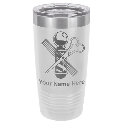 20oz Vacuum Insulated Tumbler Mug, Barber Shop Pole, Personalized Engraving Included