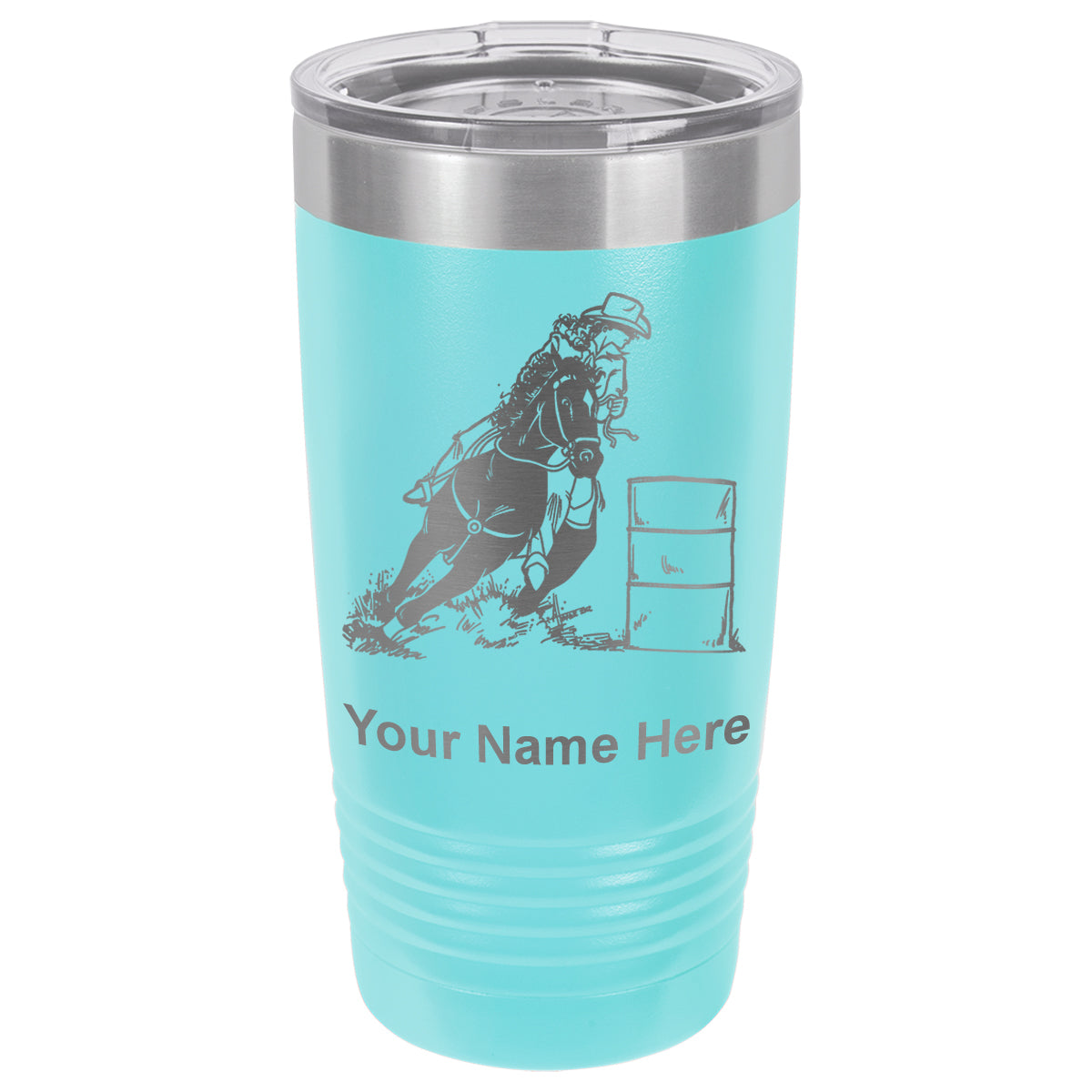 20oz Vacuum Insulated Tumbler Mug, Barrel Racer, Personalized Engraving Included