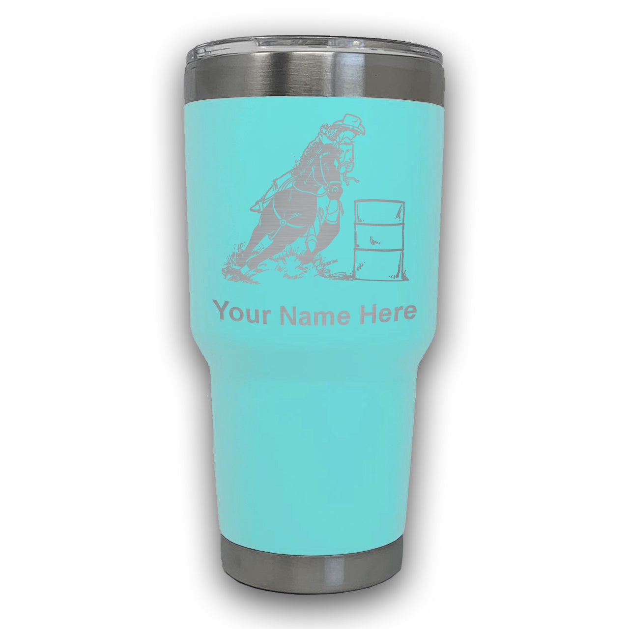 LaserGram 30oz Tumbler Mug, Barrel Racer, Personalized Engraving Included