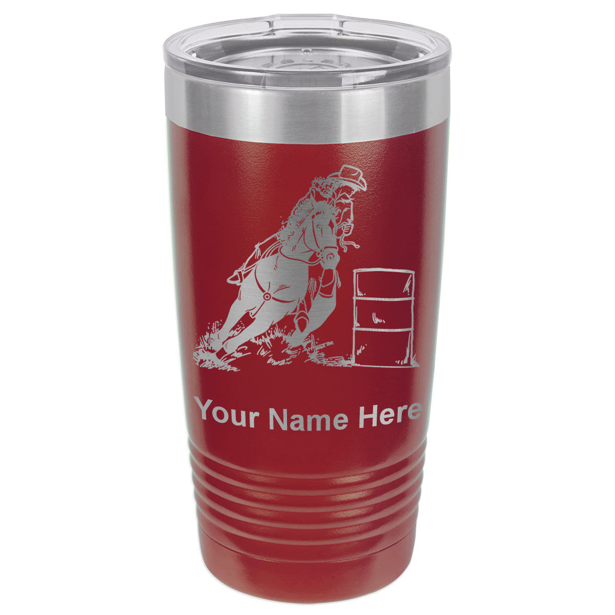 20oz Vacuum Insulated Tumbler Mug, Barrel Racer, Personalized Engraving Included