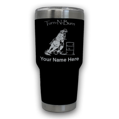 LaserGram 30oz Tumbler Mug, Barrel Racer Turn N Burn, Personalized Engraving Included
