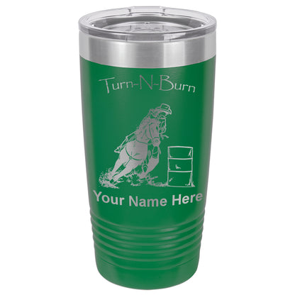 20oz Vacuum Insulated Tumbler Mug, Barrel Racer Turn N Burn, Personalized Engraving Included