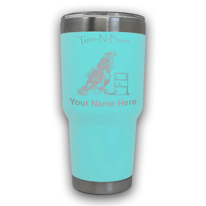 LaserGram 30oz Tumbler Mug, Barrel Racer Turn N Burn, Personalized Engraving Included
