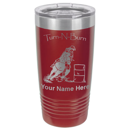 20oz Vacuum Insulated Tumbler Mug, Barrel Racer Turn N Burn, Personalized Engraving Included