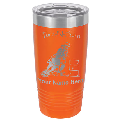 20oz Vacuum Insulated Tumbler Mug, Barrel Racer Turn N Burn, Personalized Engraving Included