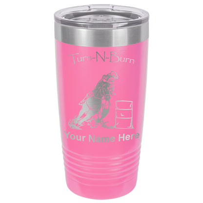 20oz Vacuum Insulated Tumbler Mug, Barrel Racer Turn N Burn, Personalized Engraving Included