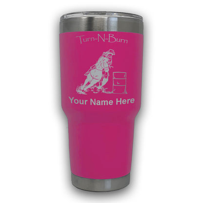 LaserGram 30oz Tumbler Mug, Barrel Racer Turn N Burn, Personalized Engraving Included