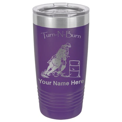20oz Vacuum Insulated Tumbler Mug, Barrel Racer Turn N Burn, Personalized Engraving Included