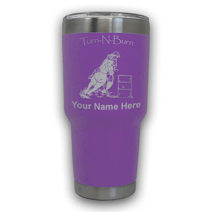 LaserGram 30oz Tumbler Mug, Barrel Racer Turn N Burn, Personalized Engraving Included