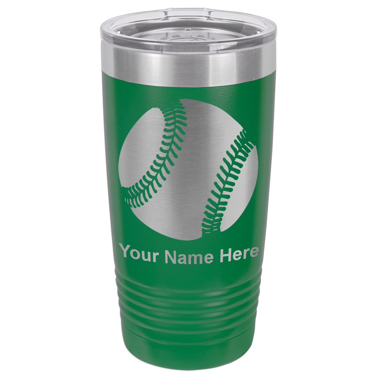 20oz Vacuum Insulated Tumbler Mug, Baseball Ball, Personalized Engraving Included