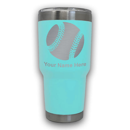 LaserGram 30oz Tumbler Mug, Baseball Ball, Personalized Engraving Included