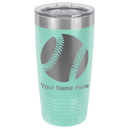 20oz Vacuum Insulated Tumbler Mug, Baseball Ball, Personalized Engraving Included