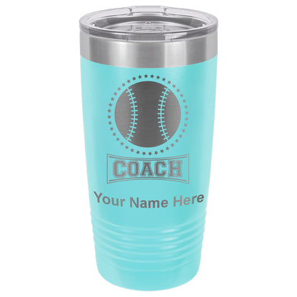 20oz Vacuum Insulated Tumbler Mug, Baseball Coach, Personalized Engraving Included