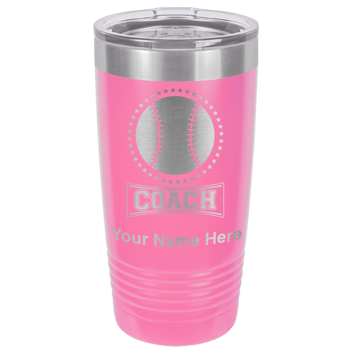 20oz Vacuum Insulated Tumbler Mug, Baseball Coach, Personalized Engraving Included