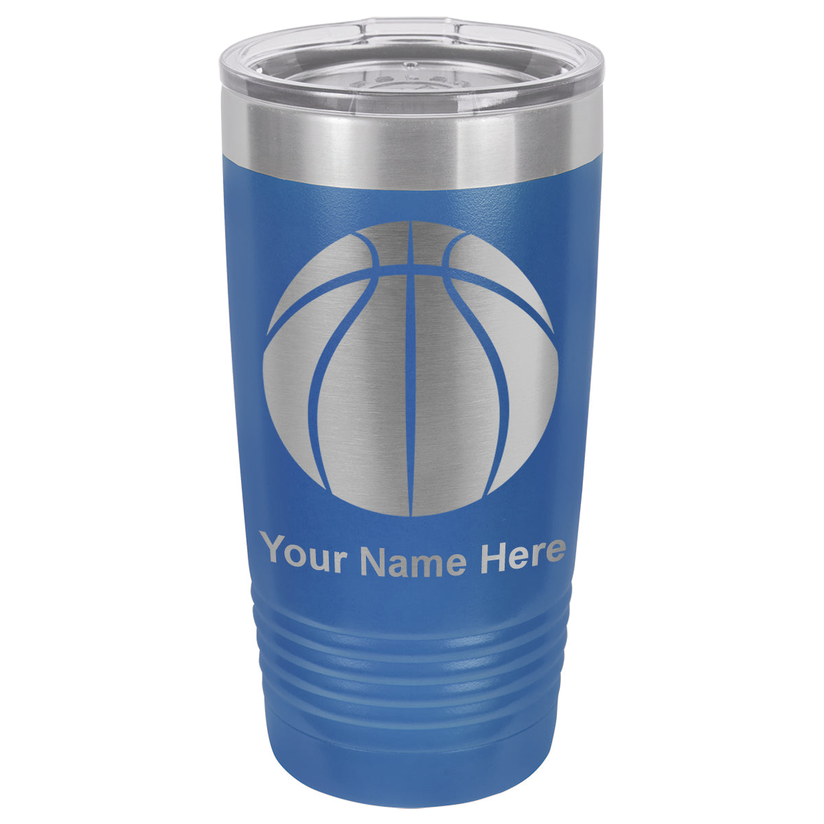 20oz Vacuum Insulated Tumbler Mug, Basketball Ball, Personalized Engraving Included