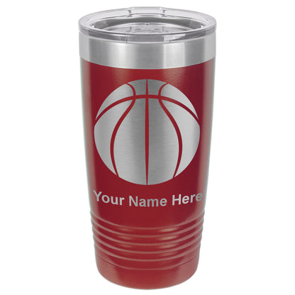 20oz Vacuum Insulated Tumbler Mug, Basketball Ball, Personalized Engraving Included