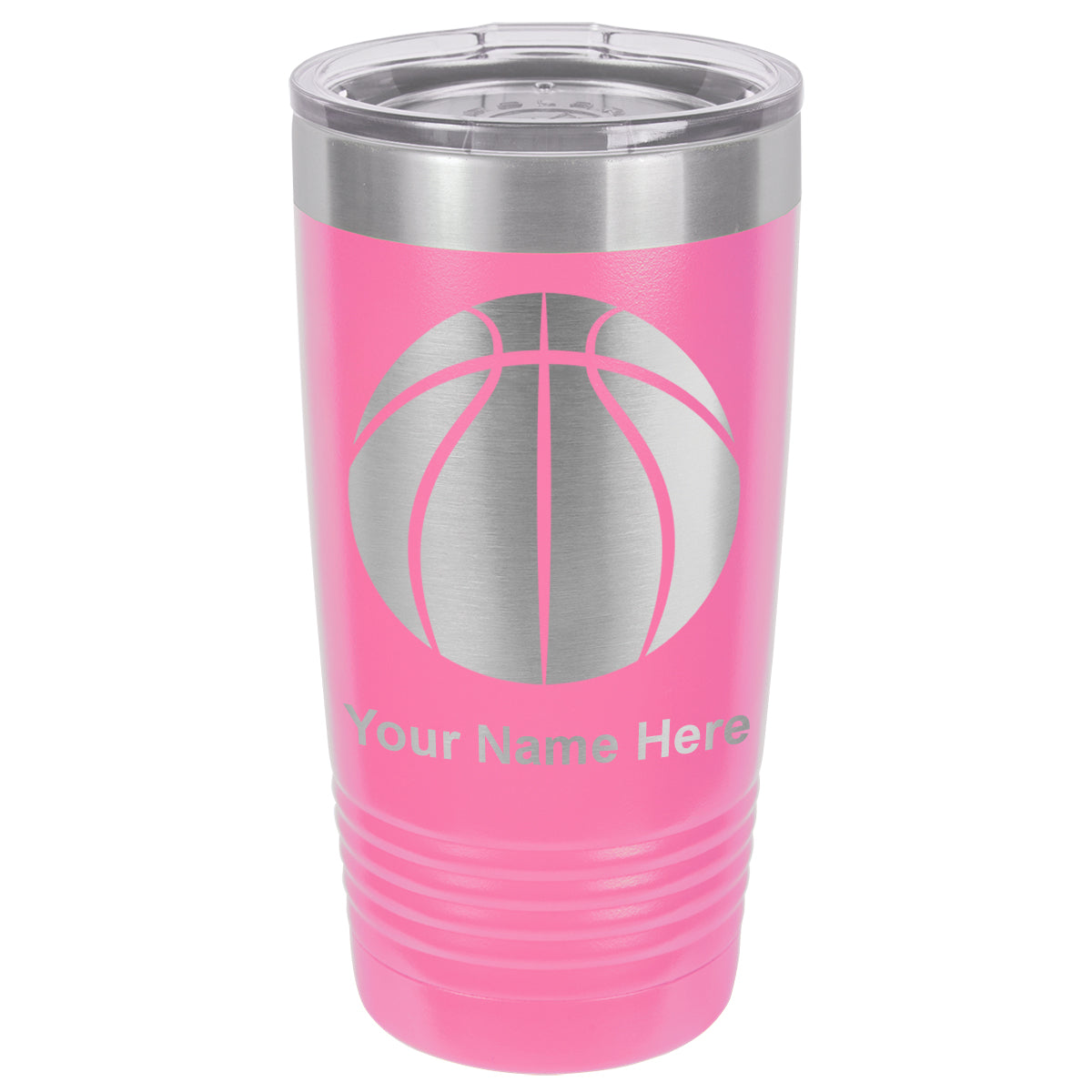 20oz Vacuum Insulated Tumbler Mug, Basketball Ball, Personalized Engraving Included