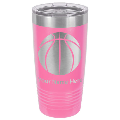 20oz Vacuum Insulated Tumbler Mug, Basketball Ball, Personalized Engraving Included