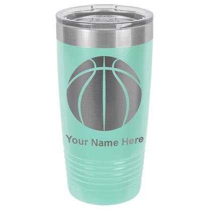 20oz Vacuum Insulated Tumbler Mug, Basketball Ball, Personalized Engraving Included