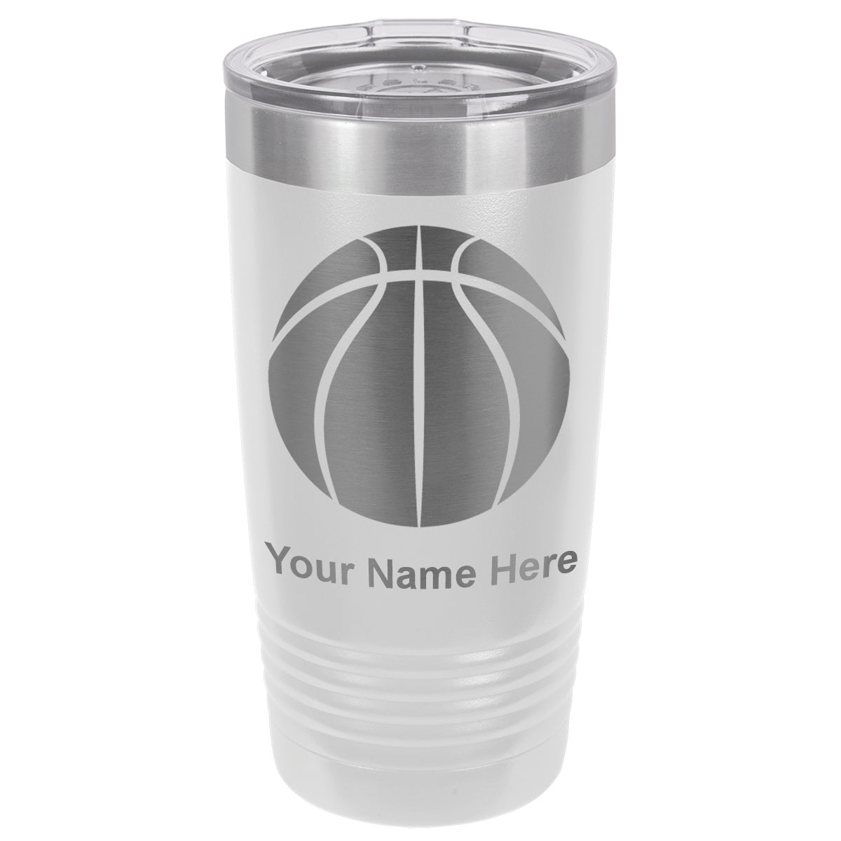 20oz Vacuum Insulated Tumbler Mug, Basketball Ball, Personalized Engraving Included